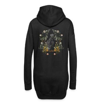 Corbeau Corbeau Raven oiseaux Vintage conte de fées personnage - Sweat-shirt à capuche long Femme - noir - Dos