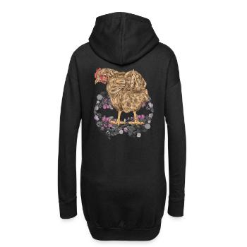 Printemps, Pâques, Poulet, Volaille, Nature, Volaille - Sweat-shirt à capuche long Femme - noir - Dos