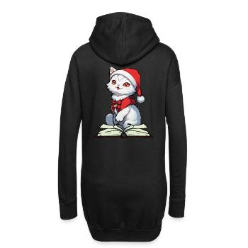 Chat Noël livre Saint-Nicolas chats enfant miaulement - Sweat-shirt à capuche long Femme - noir - Dos