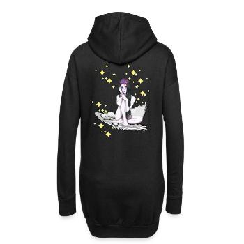 Fantaisie Elfe Fée Tarum Ludique Nostalgique Rétro - Sweat-shirt à capuche long Femme - noir - Dos