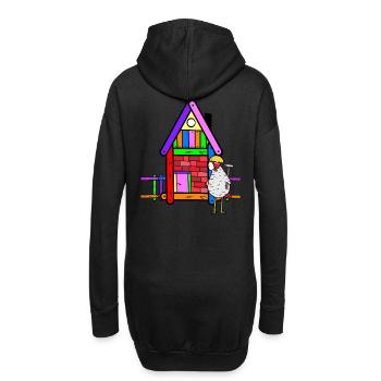 Handwerker Huhn Hühnerstall renovieren Bauherr - Hoodie-Kleid - Schwarz - Hinten
