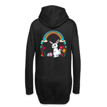 Osterhase Ostereier Regenbogen Kind Kinder Hase - Hoodie-Kleid - Schwarz - Hinten