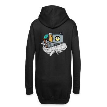 Gens De Mer, Poisson, Bateau, Animaux Marins, Pêcheur, Ahoy, Lac - Sweat-shirt à capuche long Femme - noir - Dos