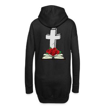 Kreuz Bibel Buch Jesus Gott Auferstehung Tod - Hoodie-Kleid - Schwarz - Hinten