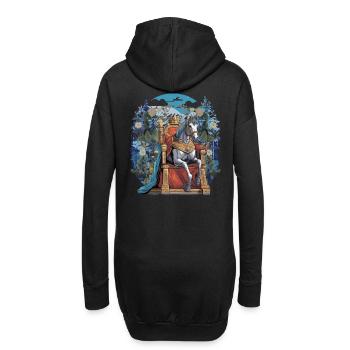 Pferd Märchenprinz Märchen Pferde Ross Herrscher - Hoodie-Kleid - Schwarz - Hinten