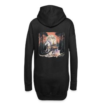 Licorne Technique Machine Licornes Baleine - Sweat-shirt à capuche long Femme - noir - Dos
