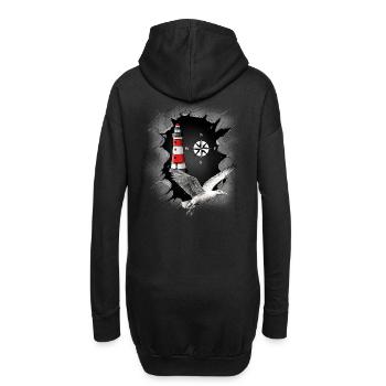 Seagull Lighthouse Boussole Maritime - Sweat-shirt à capuche long Femme - noir - Dos