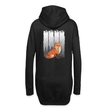 Fuchs Wald Natur - Hoodie-Kleid - Schwarz - Hinten