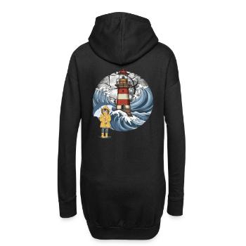 Phare Sea Girl Côte Maritime - Sweat-shirt à capuche long Femme - noir - Dos