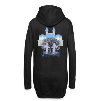 Schloss Burg Gespenster Geister Halloween Natur - Hoodie-Kleid - Schwarz - Hinten