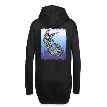 Schamane Keltische Vögel Natur Vogel Wald - Hoodie-Kleid - Schwarz - Hinten