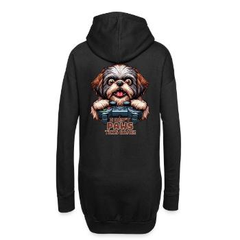 Dog gamers, Dog game freak shih tzu - Sweat-shirt à capuche long Femme - noir - Dos