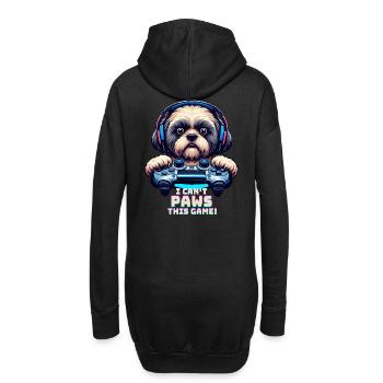 Nerds du jeu, amateurs de chiens Shih Tzu - Sweat-shirt à capuche long Femme - noir - Dos