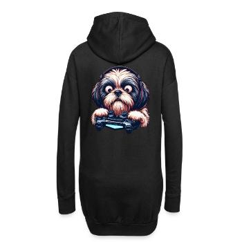 Dog gamers, Dog game freak shih tzu - Sweat-shirt à capuche long Femme - noir - Dos