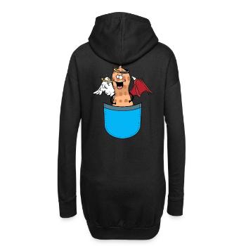 Taschen Erdnuss Engel Teufel Schutzengel - Hoodie-Kleid - Schwarz - Hinten
