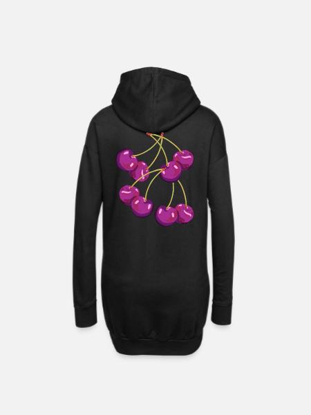 Rockabilly Retro Vintage Kirschen Kirsche 80er Obs - Hoodie-Kleid - Schwarz