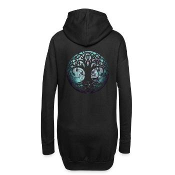Kelten Baum keltisch Natur Wald - Hoodie-Kleid - Schwarz - Hinten