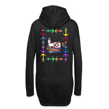 Licornes arc-en-ciel Drapeau arc-en-ciel LGBT - Sweat-shirt à capuche long Femme - noir - Dos
