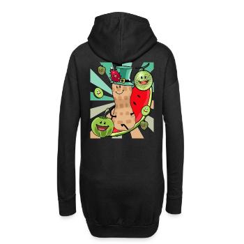 Obsr Früchte Genuss Erdnuss Erdnüsse Sommer - Hoodie-Kleid - Schwarz - Hinten
