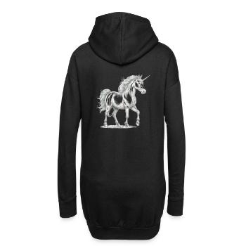 Licornes, Licorne, Animaux mythiques, Personnage de conte de fées - Sweat-shirt à capuche long Femme - noir - Dos