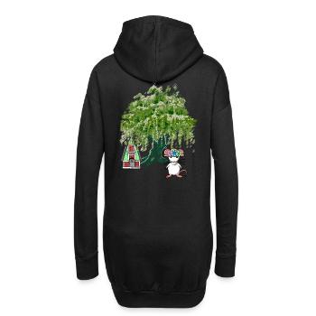 Wald Natur Maus Nager Haus Waldbewohner Baum - Hoodie-Kleid - Schwarz - Hinten