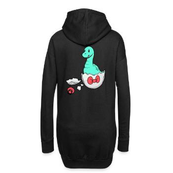Dino Baby Naissance Coquille d’oeuf de grossesse - Sweat-shirt à capuche long Femme - noir - Dos