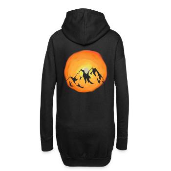 Sonnenschein Gebirge Wildnis Sonnenstrahlen Berg - Hoodie-Kleid - Schwarz - Hinten