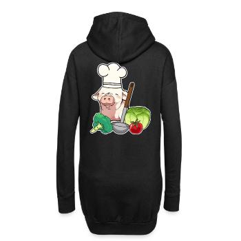 Cochon Légume Végétarien Cuisinier Cuisson Porcelet - Sweat-shirt à capuche long Femme - noir - Dos