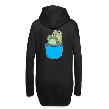 Poches : Grenouilles, Grenouille, Amphibien, Crapauds - Sweat-shirt à capuche long Femme - noir - Dos