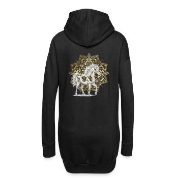 Mandala Licornes Licorne Cheval Chevaux Élégant - Sweat-shirt à capuche long Femme - noir - Dos