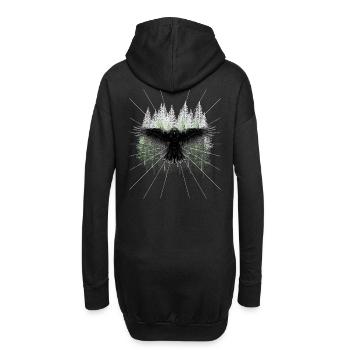 Forêt Faune Corbeau Corbeau Forêt Animaux Sombre - Sweat-shirt à capuche long Femme - noir - Dos