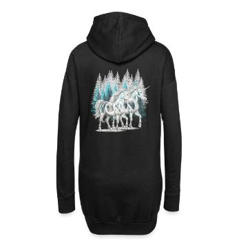 Einhörner Einhorn Fabeltiere Märchenfigur - Hoodie-Kleid - Schwarz - Hinten
