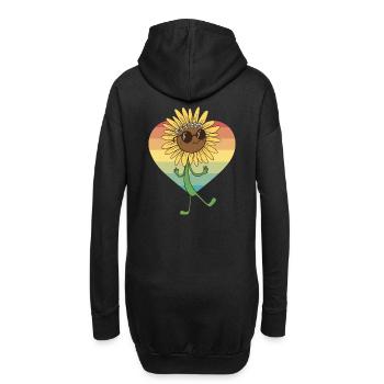 Sommer Sonnenblume Blume Garten Brille Flora - Hoodie-Kleid - Schwarz - Hinten
