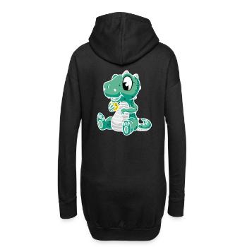 Dkrino Dinosaurier Drachen Kind Kinder Baby - Hoodie-Kleid - Schwarz - Hinten