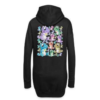 Dino Dinos Dinosaurier Drache Drachen Kinder Kind - Hoodie-Kleid - Schwarz - Hinten