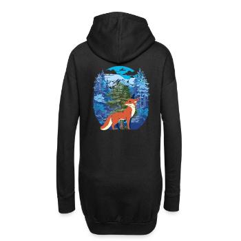 Forêt de renards - Sweat-shirt à capuche long Femme - noir - Dos