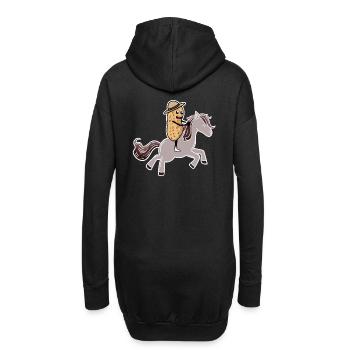 Cacahuète chevaux cavalier cavalier écrou - Sweat-shirt à capuche long Femme - noir - Dos
