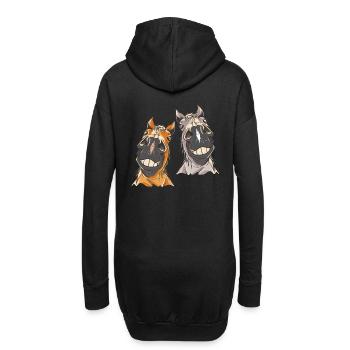 Cheval tête cheval chevaux - Sweat-shirt à capuche long Femme - noir - Dos