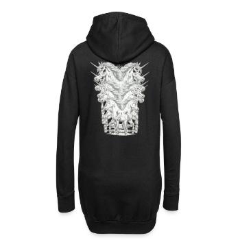 Einhorn Einhörner Fabelwesen Fabeltiere Kind - Hoodie-Kleid - Schwarz - Hinten