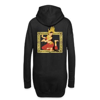 Tänzerin Mädchen Frau Asien Indien - Hoodie-Kleid - Schwarz - Hinten