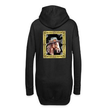 Tête de cheval Cheval Jument Ross Gaule - Sweat-shirt à capuche long Femme - noir - Dos