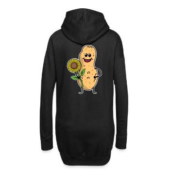 Cacahuète Cacahuète Drôle Mignon Tournesol - Sweat-shirt à capuche long Femme - noir - Dos