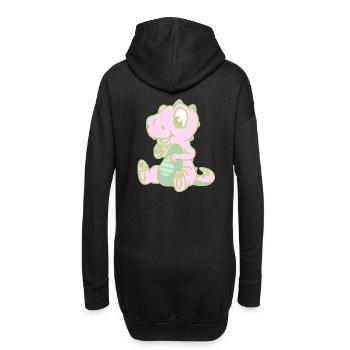 Enfant Dinoe Dinosaure Dragon Enfants Cookies - Sweat-shirt à capuche long Femme - noir - Dos