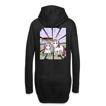 Einhörner Einhorn Fabeltier Liebe Herz Valentin - Hoodie-Kleid - Schwarz - Hinten