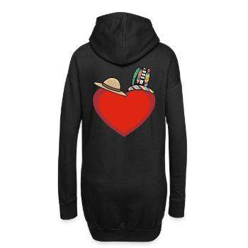 Herz Herzen Wilder Westen USA - Hoodie-Kleid - Schwarz - Hinten