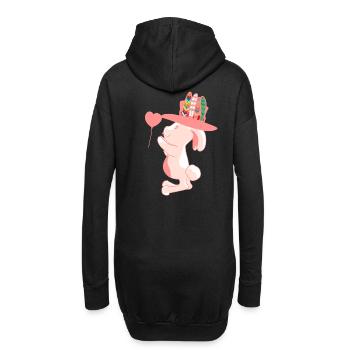 Frohe Ostern Hippie Osterhase Häschen Kinder - Hoodie-Kleid - Schwarz - Hinten