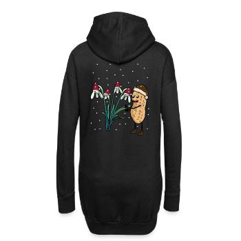 Erdnuss Frühling Schnee Garten Blumen Frost - Hoodie-Kleid - Schwarz - Hinten