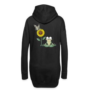 Grenouille, Grenouilles, Crapaud, Amphibien - Sweat-shirt à capuche long Femme - noir - Dos