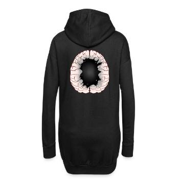 Cerveau Idiot Idiot Cerveau Intelligence - Sweat-shirt à capuche long Femme - noir - Dos