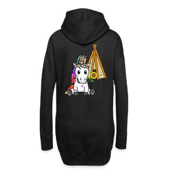 Licorne Tipi Hippie Licornes Chaman Tournesol - Sweat-shirt à capuche long Femme - noir - Dos